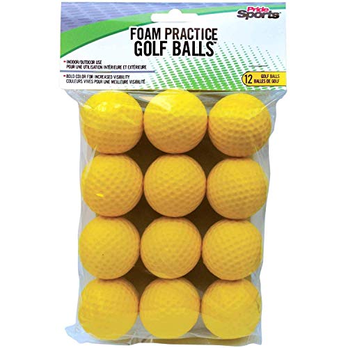 PrideSports Practice Golf Balls, Foam, 12 Count, Yellow