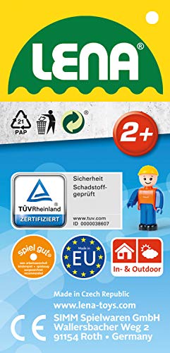 Lena 04412 - Truxx Schaufellader, ca. 37 cm und Spielfigur, Blau, Silber