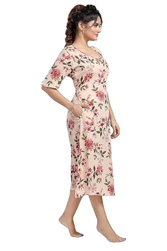 Image of CLOUD SOFT Stylish Women's Short Nighty | Premium Rayon Fabric | Soft Comfortable Everyday Night Dress - CS5002