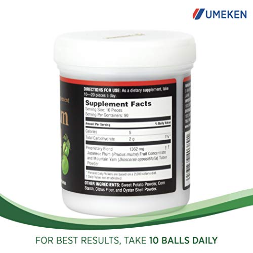 Umeken Plum Ball EX - Concentrated Extract with Antioxidants, Citric Acid and Mumefural, 3 Month Supply, Pack of 1 (6.4oz) (180g)