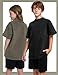 COZYPOIN 3 Pack Unisex Boys Girls T-Shirts Kids Short Sleeve Crewneck Acid Washed Tee Shirts Summer Tops 3-16Y(Black+Khaki+Green-XL)