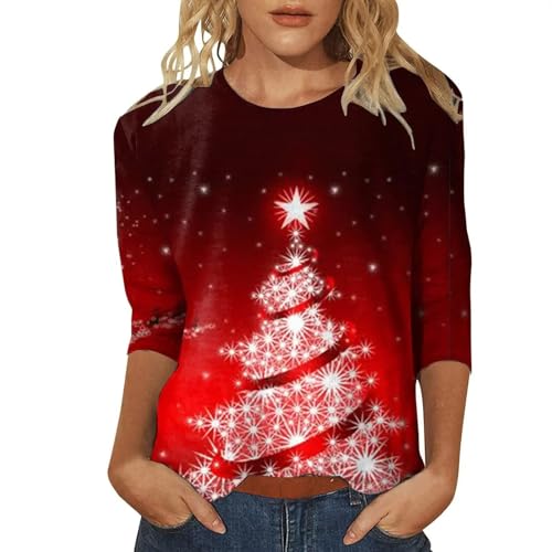 Generisch Weihnachts Damen Shirt Langarm Lustiger Weihnachtspullover Weihnachtsshirt Damen Langarm Oberteile Weihnachten Kleid Mit Weihnachtsmotiv Weihnachtspullover Glitzer