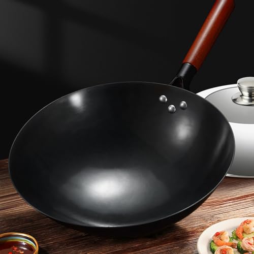 Wok tradicional hierro 34 cm antiadherente sin químico miniatura 3