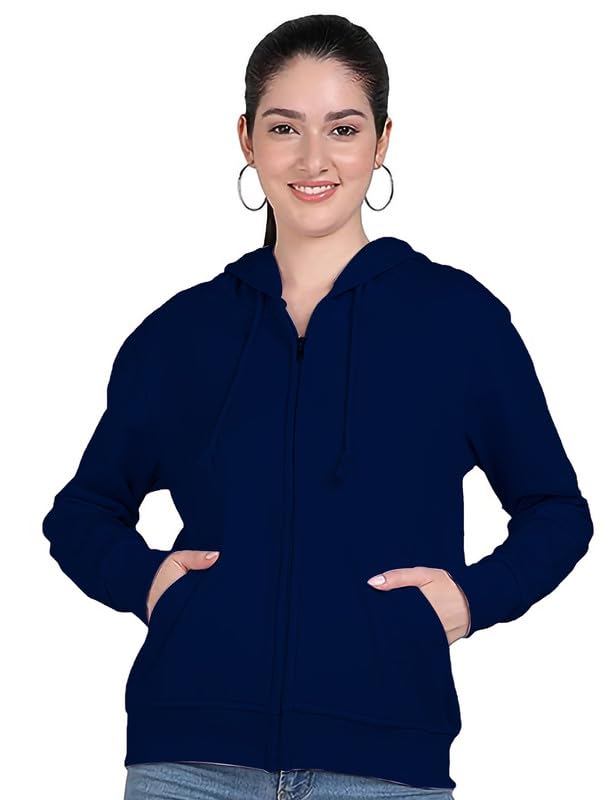 koverify Plain Chain Hooded Zipper Jacket for Women-picture-24