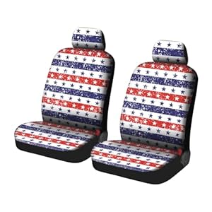 BESULEN Car Front Seat Covers, 2 Pack Polyester Automotive Seat Protectors, Premium Car Seat Cushions for Women and Men, Soft & Breathable, Vehicle Interior Accessories for Most Cars (Style E)