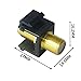 10 coaxial trapezoidal sockets, 3GHz coaxial Cable Connector, F-Type RG6 Cable Extender, Suitable for Wall Panels and Terminal Blocks (Black, Gold-Plated)