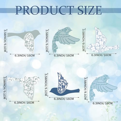 Wesiti 6 Pcs Wooden Bird Wall Decor Blue Farmhouse Flying, Cute Style by Wesiti - Used condition - Image 2