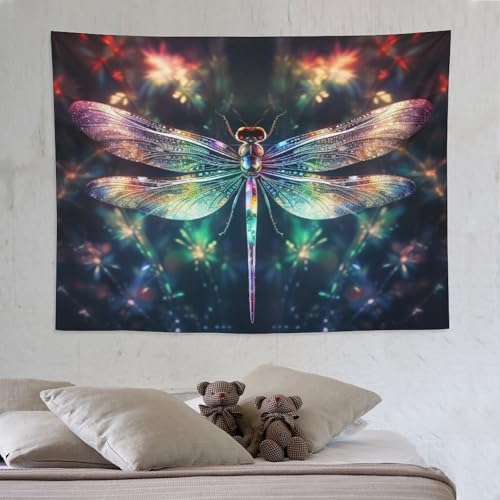 Tenture polyester libellule 150x200 pour cacher un mur blanc
