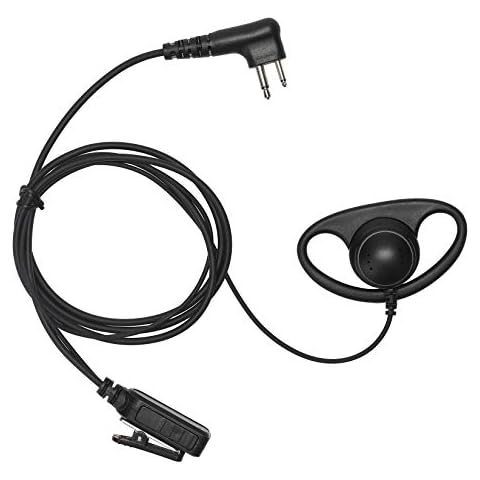 Yolipar PR400 Earpiece Compatible with Motorola Radio CLS1410 CLS1110 CP200 GP300 GP2000 Walkie Talkie with PTT Mic 2 Pin Headset Single-Wire Surveillance Kit (D-Shaped) Cover