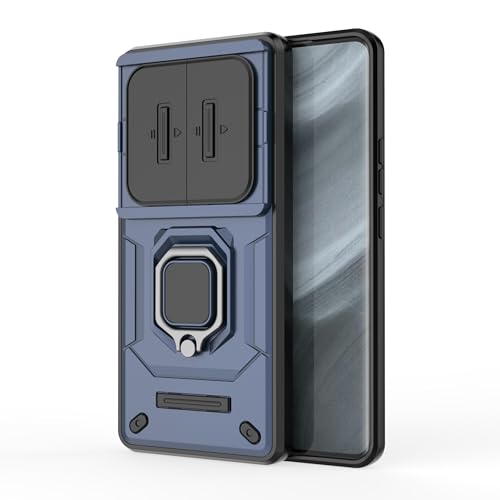 Image of Thermoplastic Polyurethane Camshield Pro Case With Slide Camera Protection And Ring Stand Bumper Back Case Cover For Realme 12 Pro 5G /12 Pro+ 5G /P1 Pro (Blue)