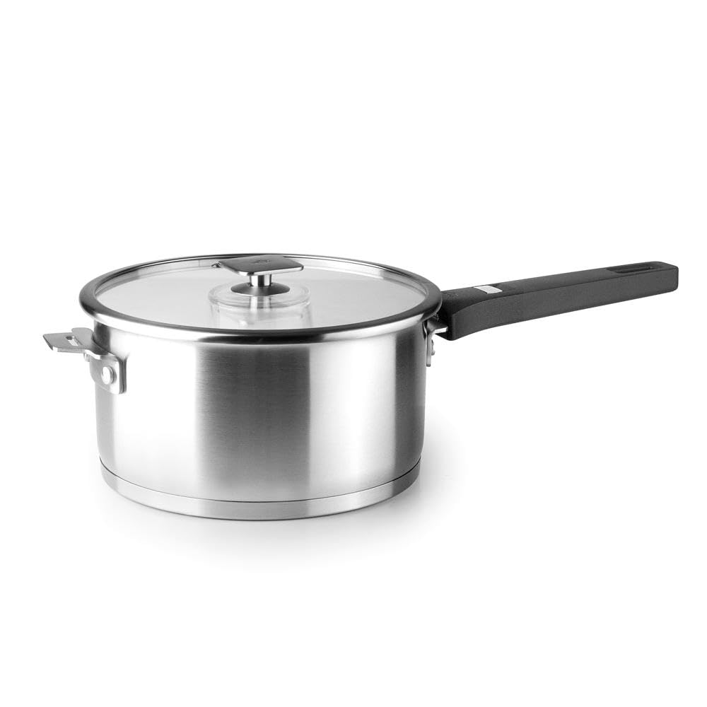 Lacor - Korpus do garnków kombi, ze stali nierdzewnej 18/10, aluminium, 5,5 litra, dno termokurczliwe, układane w stos, nadaje się do indukcji, nadaje się do mycia w zmywarce, nadaje się do