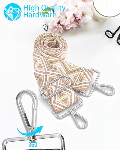 Image of Silvery Purse Straps Replacement Crossbody - Guitar Strap for Purse Crossbody
