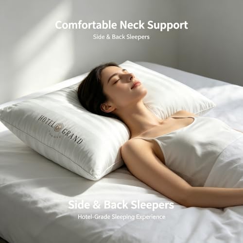 Image of Hotel Grand Luxury Bed Pillows King Size Set of 2, Machine Washable