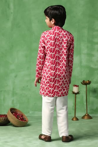 Image of Fashion Dream Boy's Cotton Blend Printed Kurta Pant Set|Kurta Set|Kurta And Pant Set|Kids Ethnic Set|Ethnic Set