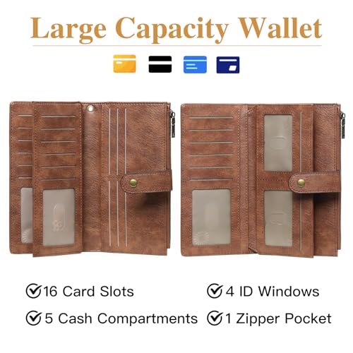 Image of GOIACII Women's Wristlet Wallet Brown