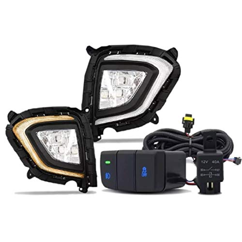 Farol de Milha Auxiliar Moldura DRL Hyundai Creta 2020 Em Diante Daylight Luz Diurna Com Seta