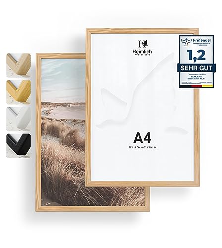 Bilderrahmen 10x10 Cm Holz Eiche-Optik, 2er Set Echtholz-Rahmen