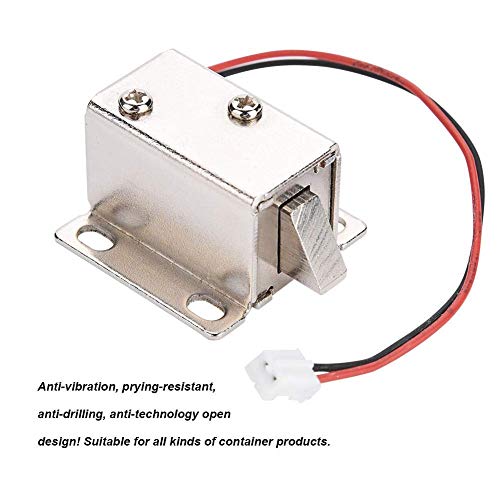 Electromagnetic Lock Cylinder, Dc 12V 0.4A Open Frame Type Upward Solenoid Electric Cabinet Drawer Lock For School Factory Bank Hotel Farm Mine Troop Prison Court Bath Center , 1.10 X 1.10 X 0.78 Inch #TOP5