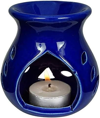 - AIR-ROMA Ceramic Aroma Oil Burner Blue Color Diffuser | Strong & Long-Lasting Aroma Fragrance