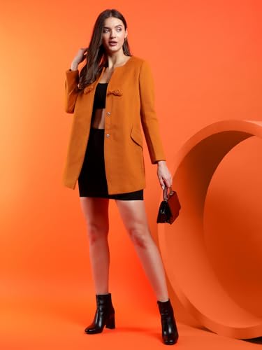 Image of KOTTY Womens Cotton Blend Standard Length Elegant Style Coat - Classic Style with Modern Detailing