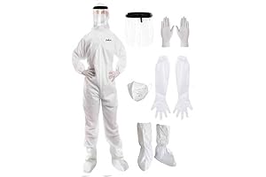 Disposable Hazmat Suit and Accessories Kit for Full Protection