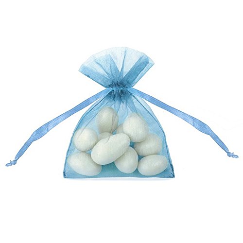 P&D Lot de 20 sachets en Organza - Bleu Ciel