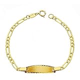 Inmaculada Romero IR Esclava pulsera oro 9k bebé 14cm. eslabón alterno 3x1 hueca cierre reasa - Pers...