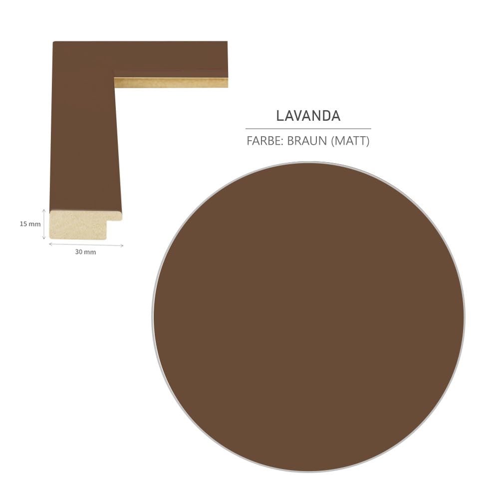 Haak Cornice puzzle Lavanda Marrone (opaca) 48 x 64 cm (circa 1000 pezzi) Cornice portafoto Cornice per puzzle