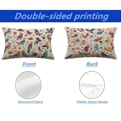 Housse de Coussin Extérieur 80x100 cm Lot de 2 Blanc Imperméable - 3