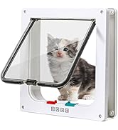 Nobleza - Katzenklappe Hundeklappe 4 Wege Magnet-Verschluss für Katzen, Hundetür Katzentür Hausti...