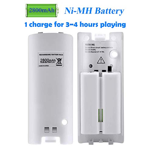 Tuboopy Wii Charging Dock Station, Wii Remote Charger Stand With 2 Rechargeable Battery & Charging Cord (White) #TOP2
