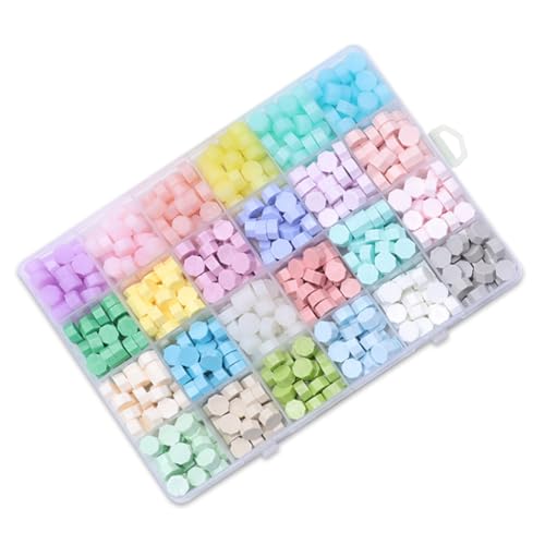 Z-ONE シーリングスタンプ ワックス 24色(約600粒)シーリングワックス セット ワックスビーズセット 封蝋 小粒 手作り DIY 補充用 ミックスカラー 収納ケース付き (24色マカロンライトカラー)