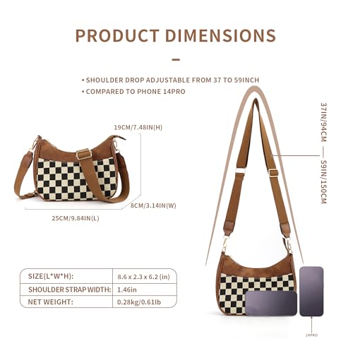 Image of WJCD Women Crossbody Handbags Vegan Leather Shoulder Bag with Adjustable Strap