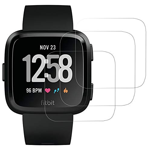 Ailun Screen Protector for Fitbit Versa/Versa Lite Edition 3Pack Screen Protector for Fitbit Versa Smart Watch Tempered Glass Anti-Scratch Bubble Free Not for Versa 2