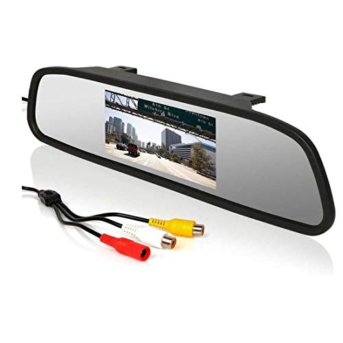 RAWAT 4.3 Digital TFT LCD Screen Rearview Mirror Monitor for Car Reverse for Backup Camera