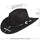 INOGIH Westernhut für Damen und Herren, Cowboy- und Cowgirl-Hut, Fedora Mit Pull-On-Verschluss, Breite Krempe, Schwarzes Design2, MEDIUM