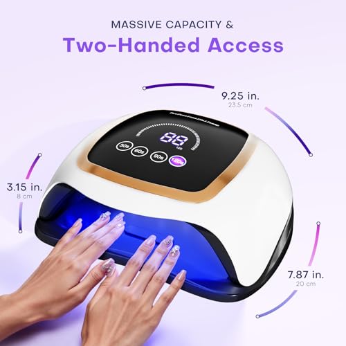 Image of UV Nail Lamp, 180W LED Nail Dryer for Gel Polish, Touch Screen, 42 Beads