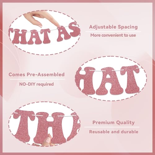 Image of Bach That Ass Up Banner, Pre-Strung, Bachelorette Party Decorations, Boujee Bachelorette Decorations Rose Gold Glitter
