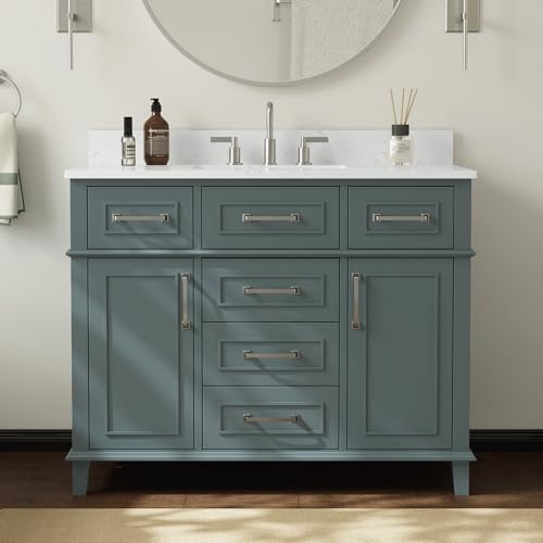 DELUXE LIVING 42 Inch Bathroom Vanity with Sink, Single Sink