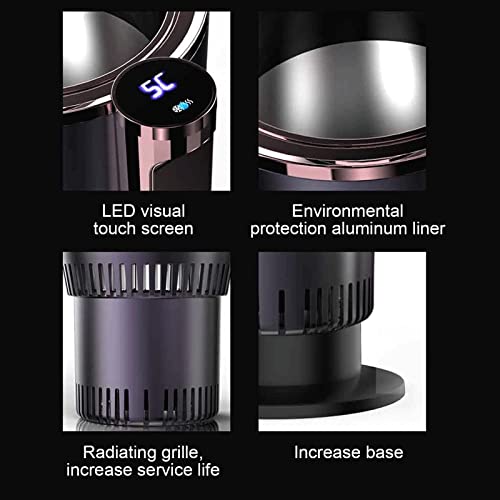 Image of 2-in-1 Smart Car Cup Cooler and Warmer,Car Cooling and Heating Cup Holder Cigarette Lighter Powered with LED Temperature Display Touch Control