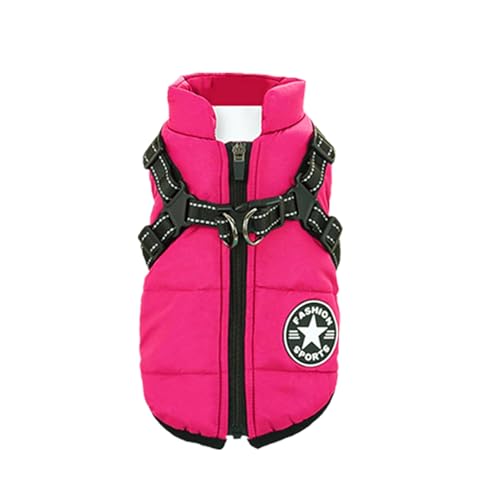 Eezita Winter Puppy Coat waterproof, reflective jacket to keep small pets warm and visible in snow rain,for Small Medium Dogs (Pink XL)