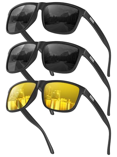 Image of Sunglasses-for-Men Polarized Mens Sunglasses: Retro Sun glasses with UV Protection for Driving Fishing Golf