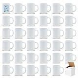 Sublimation Mugs 11 oz, Sublimation Blanks, Bulk Ceramic Coffee Mugs, Cups for Gift, Party, Business, Individual White Box, Microwave and Dishwasher Safe, White, Case of 36