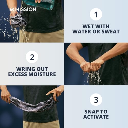 MISSION Original Cooling Towel- Evaporative Cool Technology, Cools Instantly When Wet, UPF 50 Sun Protection, for Sports, Yoga, Golf, Gym, Neck, Workout, 10” x 33”- Black (107102) - image 2