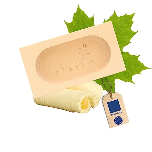 Hofmeister Holzwaren Beurrier Square 14x7,6x4,3 cm pour 125 g avec Motif (chèvre)