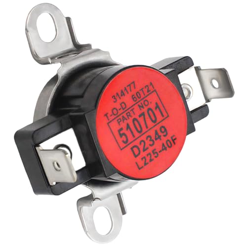 D510701 Dryer High Limit Thermostat, suitable for Speed Queen, Alliance, Amana, and Other Brands, Replaces AP6285126, 510701, 61210, 62461, 62641, PS17001072, 504537-OEM Replacement Part, L225-40F
