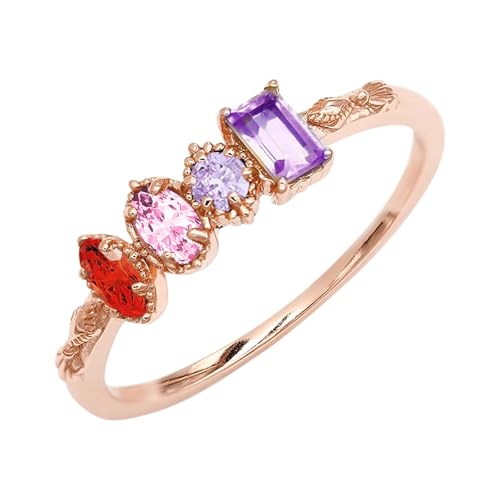 MOTICIUS Personalized Mothers Ring Custom Birthstone Rings for Women Custom Multiple Birthstones Ring Customized Mother Grandma Family Rings Promise Gifts for Engagements Wedding