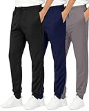 Real Essentials 3 Pack: Boys' Athletic Jogger Sweatpants - Kids Teens Youth Active Sports Pants with Pockets,Set 4,M (8/10)