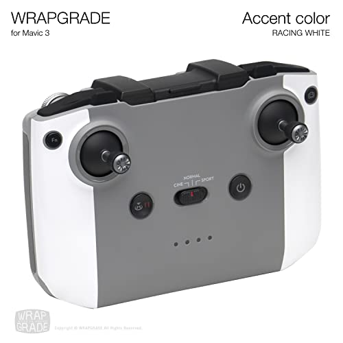 Image of WRAPGRADE Partial Skin Stickers for DJI Mavic 3 / Mavic 3 Classic Accent Color (Racing White)