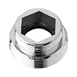 DAZZLEEX Wasserhahn-Luftsprudler aus Messing, Anschluss mit Außengewinde, 16 mm – 28 mm auf 22 mm Adapter für Küchenarmaturen, Chrom-Finish, wassersparender Aufsatz, geeignet für Zuhause, Büro
